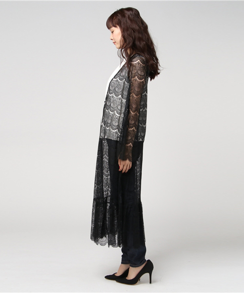 EIMY ISTOIRE(エイミーイストワール)の「lace long cardigan(カーディガン/ボレロ・レディース・オフホワイト/ベージュ/ブラック・FREE)」の16枚目の写真