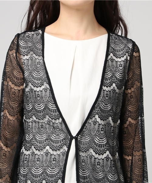 EIMY ISTOIRE(エイミーイストワール)の「lace long cardigan(カーディガン/ボレロ・レディース・オフホワイト/ベージュ/ブラック・FREE)」の18枚目の写真