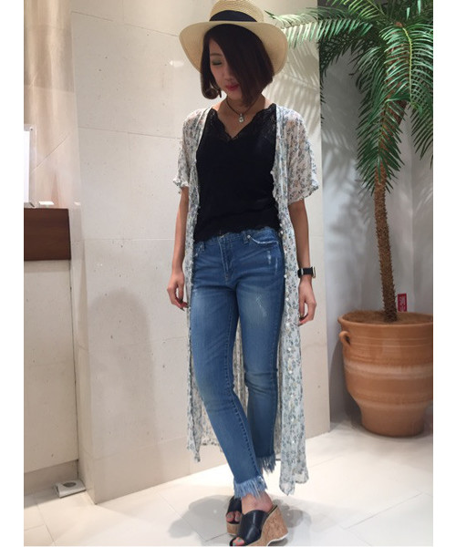 FREE'S MART（フリーズマート）の「【リニューアル】カップ付インナーレースタンクトップ（タンクトップ・レディース・ホワイト/ブルー/ブラック/ライトピンク・FREE）」の19枚目の写真