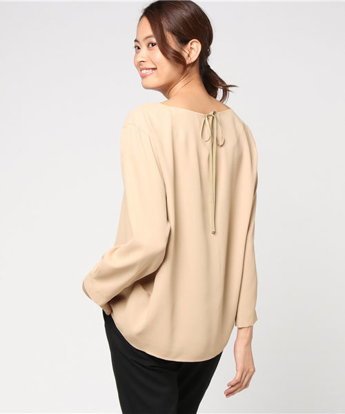 RIVE DROITE（リヴドロワ）の「ストリングボートネックブラウス（シャツ/ブラウス・レディース・アイボリー/ネイビー/キャメル・FREE）」の3枚目の写真