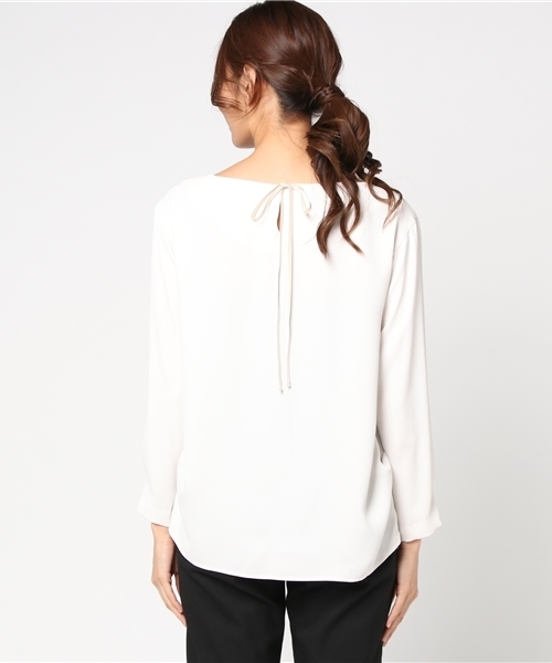 RIVE DROITE（リヴドロワ）の「ストリングボートネックブラウス（シャツ/ブラウス・レディース・アイボリー/ネイビー/キャメル・FREE）」の4枚目の写真