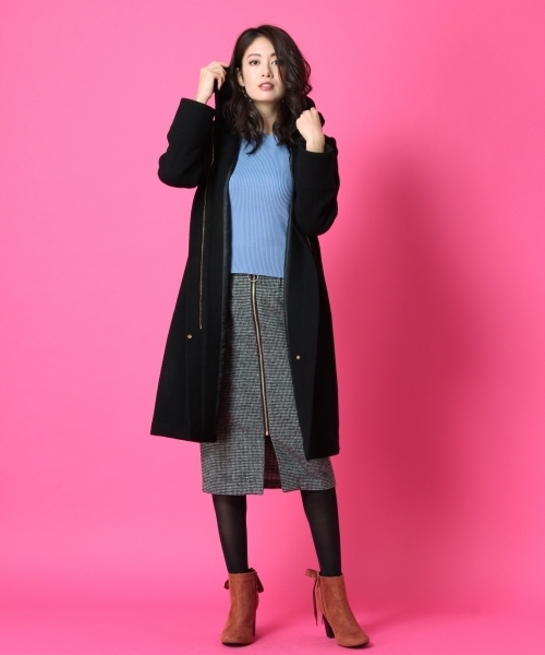 Andemiu（アンデミュウ）の「Ｆ／ファスナーＷゴムスカート775925（スカート・レディース・ブラック/ピンク/その他/キャメル・MEDIUM/SMALL）」の6枚目の写真