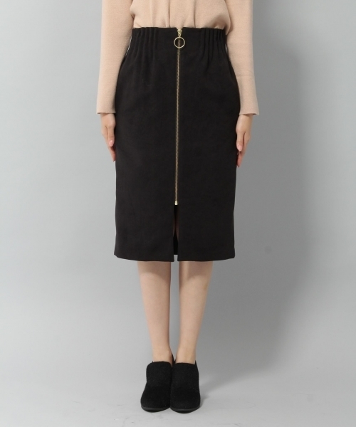 Andemiu（アンデミュウ）の「Ｆ／ファスナーＷゴムスカート775925（スカート・レディース・ブラック/ピンク/その他/キャメル・MEDIUM/SMALL）」の10枚目の写真