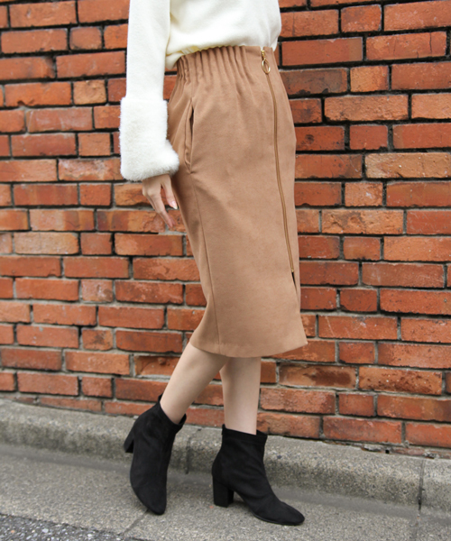 Andemiu（アンデミュウ）の「Ｆ／ファスナーＷゴムスカート775925（スカート・レディース・ブラック/ピンク/その他/キャメル・MEDIUM/SMALL）」の19枚目の写真