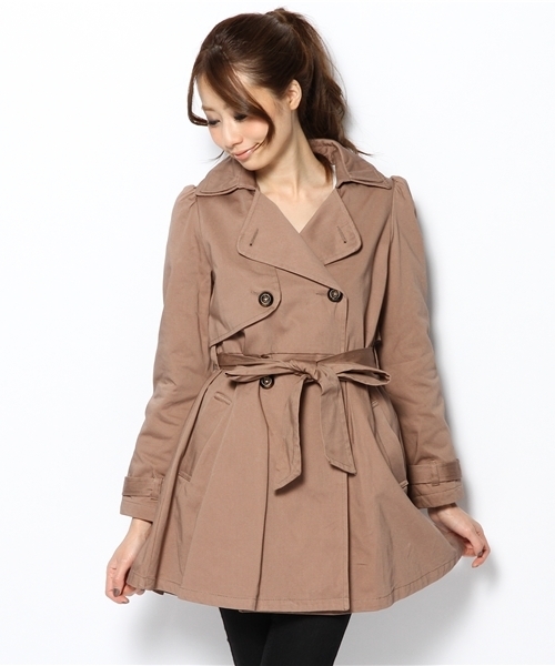 dazzlin（ダズリン）の「2枚襟トレンチコート（トレンチコート・レディース・ベージュ/ネイビー/モカ・SMALL/MEDIUM）」の2枚目の写真