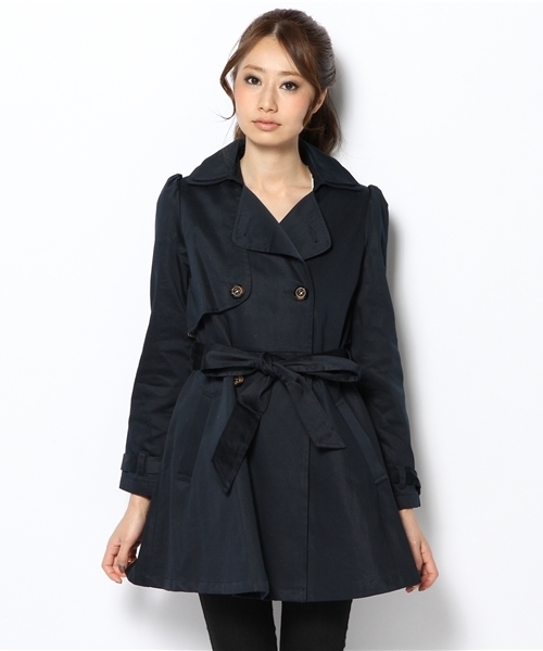 dazzlin（ダズリン）の「2枚襟トレンチコート（トレンチコート・レディース・ベージュ/ネイビー/モカ・SMALL/MEDIUM）」の4枚目の写真