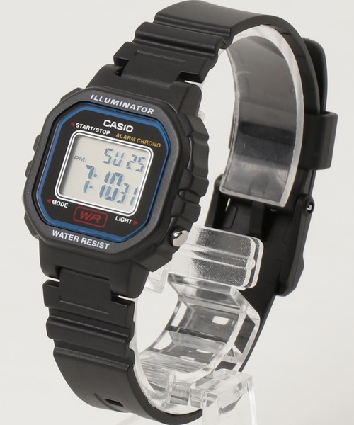 CASIO(カシオ)の「カシオ CASIO/ ミニスクエア デジタル腕時計 軽量 樹脂バンド LEDライト ユニセックス /// LAシリーズ(デジタル腕時計・メンズ・ブラック/ブラック×ブラック/ブラック×パープル/ブラック×イエロー/ブルー/ブラック×ピンク/ブラック×ブルー/ピンク・FREE)」の16枚目の写真
