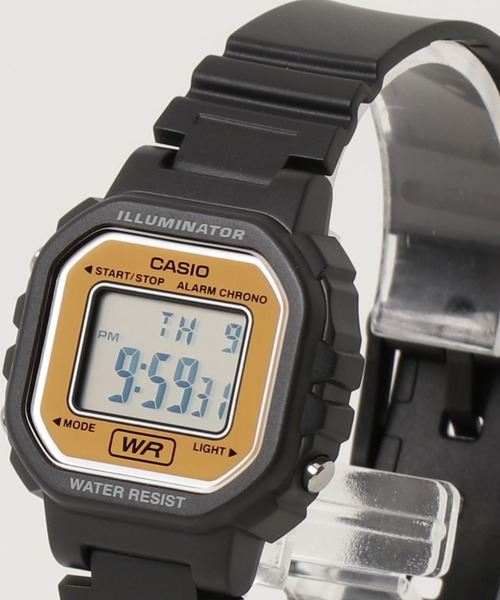 CASIO(カシオ)の「カシオ CASIO/ ミニスクエア デジタル腕時計 軽量 樹脂バンド LEDライト ユニセックス /// LAシリーズ(デジタル腕時計・メンズ・ブラック/ブラック×ブラック/ブラック×パープル/ブラック×イエロー/ブルー/ブラック×ピンク/ブラック×ブルー/ピンク・FREE)」の17枚目の写真