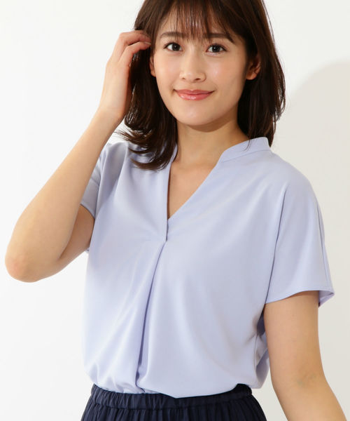 22 OCTOBRE（ヴァンドゥ－オクトーブル）の「トリアセドライポンチカットソー（シャツ/ブラウス・レディース・ブルー/ブラック/グレー/グリーン・38）」の4枚目の写真