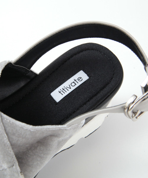 titivate（ティティベイト）の「ｸﾛｽﾍﾞﾙﾄｽﾆｰｶｰｻﾝﾀﾞﾙ（サンダル・レディース・ブラック/グレー・S/M/L/LL）」の14枚目の写真