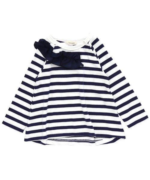 Seraph（セラフ）の「ボーダーチュニック（チュニック・キッズ・ブラック/ネイビー/レッド・80/90/95/100/110/120/130/140）」の2枚目の写真