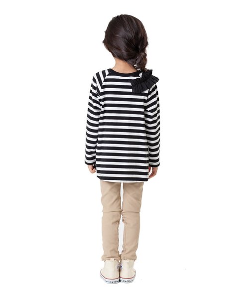 Seraph（セラフ）の「ボーダーチュニック（チュニック・キッズ・ブラック/ネイビー/レッド・80/90/95/100/110/120/130/140）」の5枚目の写真