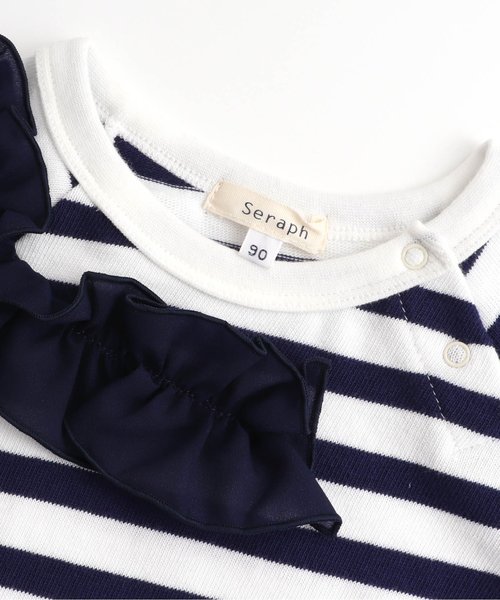 Seraph（セラフ）の「ボーダーチュニック（チュニック・キッズ・ブラック/ネイビー/レッド・80/90/95/100/110/120/130/140）」の10枚目の写真