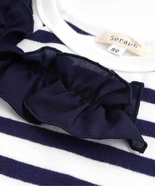 Seraph（セラフ）の「ボーダーチュニック（チュニック・キッズ・ブラック/ネイビー/レッド・80/90/95/100/110/120/130/140）」の11枚目の写真