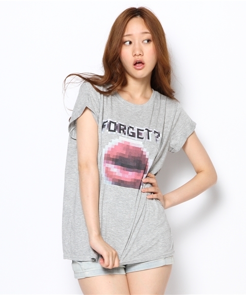 LAGUNAMOON（ラグナムーン）の「モザイクＴシャツ（Tシャツ/カットソー・レディース・ホワイト/ブラック/グレー・FREE）」の3枚目の写真
