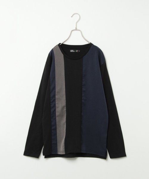 VENCEEXCHANGE(ヴァンスエクスチェンジ)の「ストレート切り替えロングTシャツ(Tシャツ/カットソー・メンズ・ホワイト/ブラック/ワインレッド・M/L)」の1枚目の写真