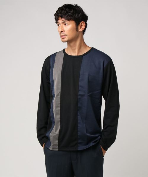 VENCEEXCHANGE(ヴァンスエクスチェンジ)の「ストレート切り替えロングTシャツ(Tシャツ/カットソー・メンズ・ホワイト/ブラック/ワインレッド・M/L)」の6枚目の写真