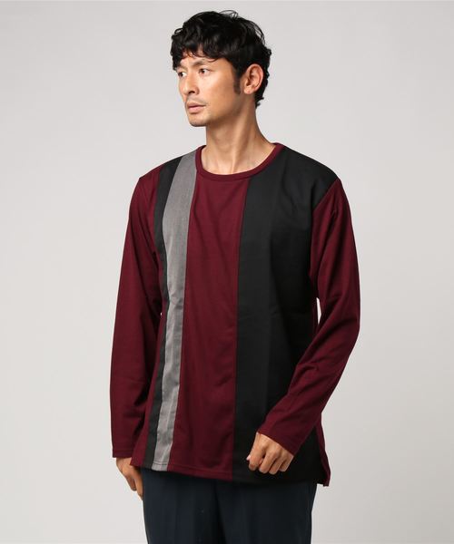 VENCEEXCHANGE(ヴァンスエクスチェンジ)の「ストレート切り替えロングTシャツ(Tシャツ/カットソー・メンズ・ホワイト/ブラック/ワインレッド・M/L)」の5枚目の写真