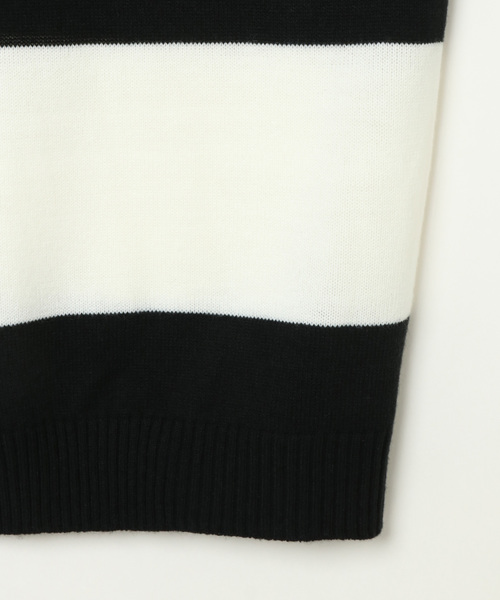VENCEEXCHANGE（ヴァンスエクスチェンジ）の「ボーダーロゴニット（ニット/セーター・レディース・ブラック/グレー/ボルドー・MEDIUM）」の7枚目の写真