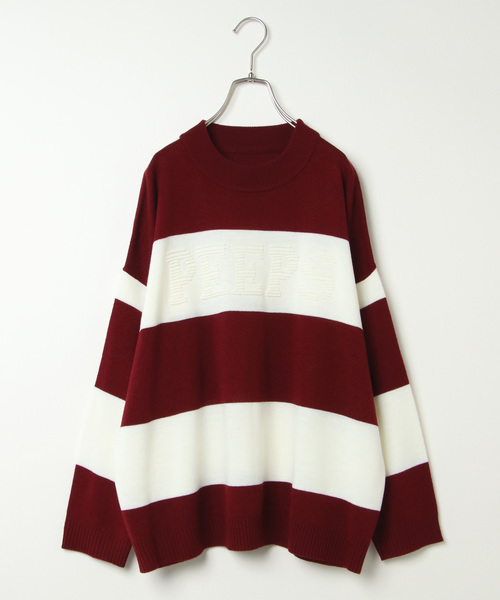 VENCEEXCHANGE（ヴァンスエクスチェンジ）の「ボーダーロゴニット（ニット/セーター・レディース・ブラック/グレー/ボルドー・MEDIUM）」の11枚目の写真