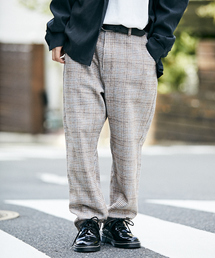 kutir | チェックワイドテーパードパンツ(その他パンツ)