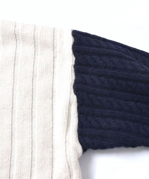SHIPS JET BLUE（シップスジェットブルー）の「SHIPS JET BLUE: パッチワーク ジャカードクルーネックニット2（ニット/セーター・メンズ・ナチュラル/グレー系その他/コバルトブルー・X-SMALL/SMALL/MEDIUM/LARGE）」の21枚目の写真