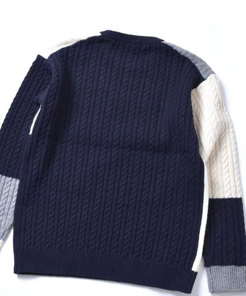 SHIPS JET BLUE（シップスジェットブルー）の「SHIPS JET BLUE: パッチワーク ジャカードクルーネックニット2（ニット/セーター・メンズ・ナチュラル/グレー系その他/コバルトブルー・X-SMALL/SMALL/MEDIUM/LARGE）」の18枚目の写真