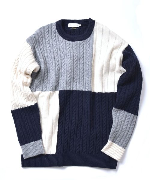 SHIPS JET BLUE（シップスジェットブルー）の「SHIPS JET BLUE: パッチワーク ジャカードクルーネックニット2（ニット/セーター・メンズ・ナチュラル/グレー系その他/コバルトブルー・X-SMALL/SMALL/MEDIUM/LARGE）」の17枚目の写真