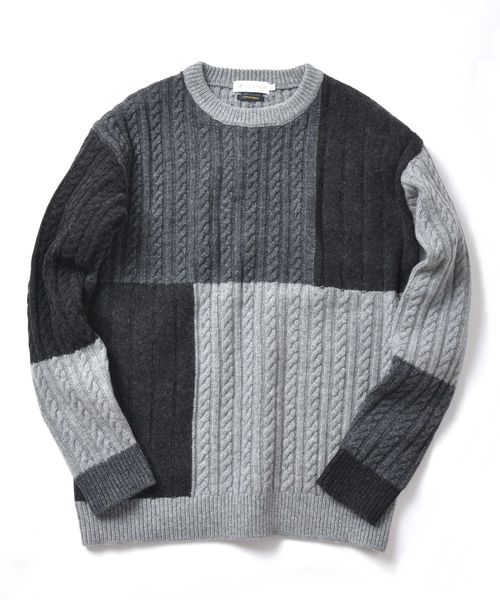 SHIPS JET BLUE（シップスジェットブルー）の「SHIPS JET BLUE: パッチワーク ジャカードクルーネックニット2（ニット/セーター・メンズ・ナチュラル/グレー系その他/コバルトブルー・X-SMALL/SMALL/MEDIUM/LARGE）」の15枚目の写真