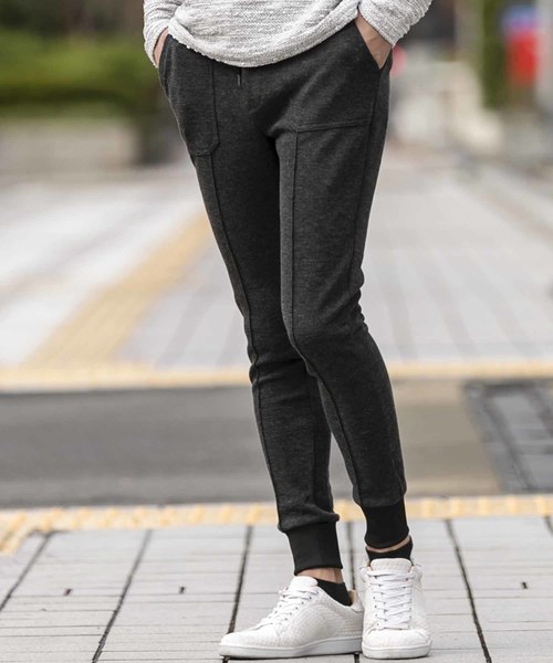 A.S.M（エーエスエム）の「ドビー鹿の子 ／ リラックス 裾リブ イージーパンツ（その他パンツ・メンズ・チャコールグレー/ブラック/ネイビー・48/50/52）」の3枚目の写真