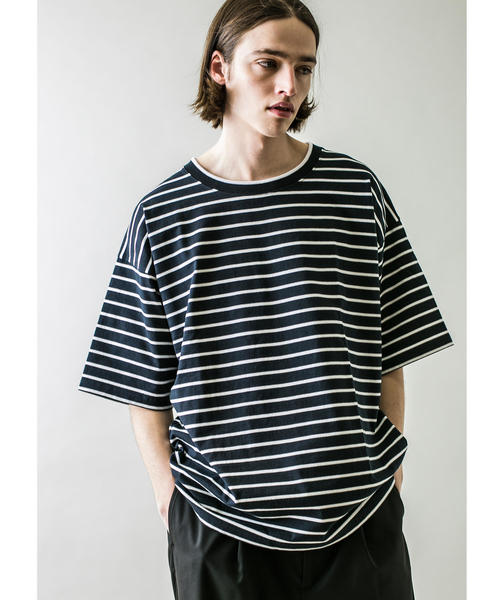 MONKEY TIME(モンキータイム)の「<monkey time> TJK BORDER TEE/Tシャツ(Tシャツ/カットソー・メンズ・ブラック・X-LARGE/LARGE/SMALL/MEDIUM)」の1枚目の写真
