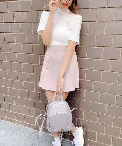 SPIGA（スピーガ）の「ﾁｮｰｶｰ風ﾜﾝｼｮﾙﾀﾞｰﾆｯﾄ（ニット/セーター・レディース・ホワイト/ブラウン/ピンク/ブラック・FREE）」の13枚目の写真