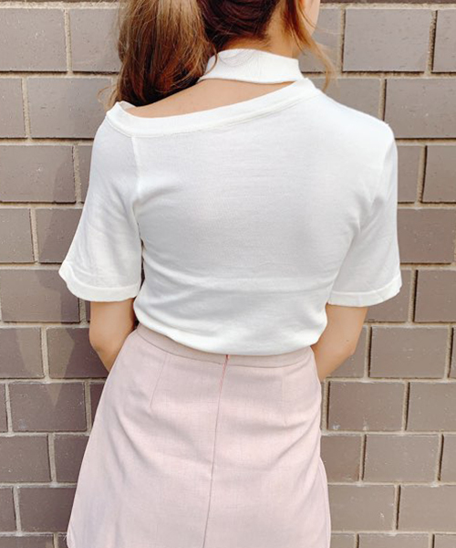 SPIGA（スピーガ）の「ﾁｮｰｶｰ風ﾜﾝｼｮﾙﾀﾞｰﾆｯﾄ（ニット/セーター・レディース・ホワイト/ブラウン/ピンク/ブラック・FREE）」の15枚目の写真