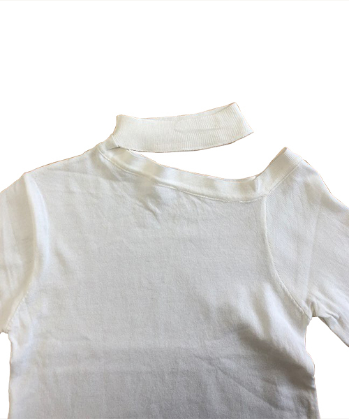 SPIGA（スピーガ）の「ﾁｮｰｶｰ風ﾜﾝｼｮﾙﾀﾞｰﾆｯﾄ（ニット/セーター・レディース・ホワイト/ブラウン/ピンク/ブラック・FREE）」の5枚目の写真