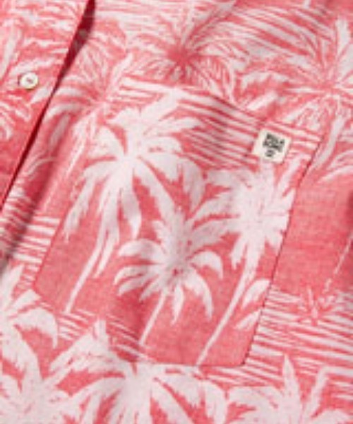 BILLABONG アロハシャツ 半袖 赤系 SALE】【直営店限定】BILLABONG x 鎌倉シャツ メンズ アロハ