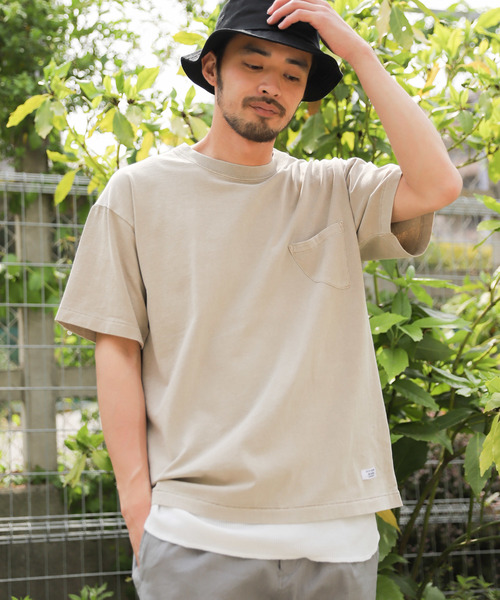 BAYFLOW(ベイフロー)の「スノーウォッシュFINポケS/S TEE(Tシャツ/カットソー・メンズ・ホワイト/ベージュ/ピンク/チャコール・SMALL/MEDIUM/LARGE)」の3枚目の写真