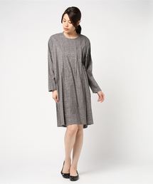 箔プリントピンタックワイドワンピース