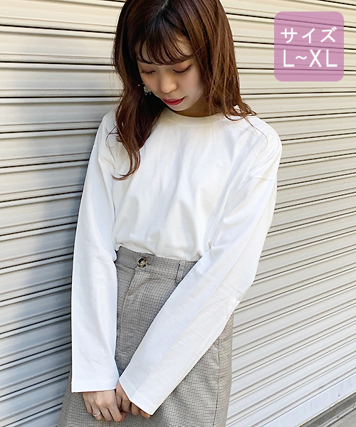 apres jour（アプレジュール）の「【大きいサイズ】ベーシックロングＴシャツ【ZOZOTOWN限定アイテム】（Tシャツ/カットソー・レディース・ダークブラウン/オフホワイト/モカ/ライトベージュ・X-LARGE）」の10枚目の写真