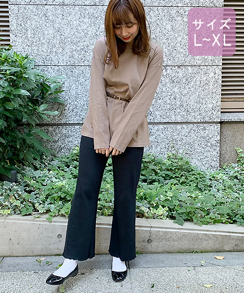 apres jour（アプレジュール）の「【大きいサイズ】ベーシックロングＴシャツ【ZOZOTOWN限定アイテム】（Tシャツ/カットソー・レディース・ダークブラウン/オフホワイト/モカ/ライトベージュ・X-LARGE）」の15枚目の写真