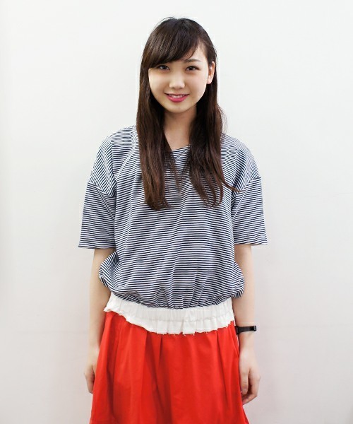 CIAOPANIC（チャオパニック）の「【Ciaopanic】半袖グログランWゴムPO（Tシャツ/カットソー・レディース・ホワイト/ネイビー・FREE）」の10枚目の写真