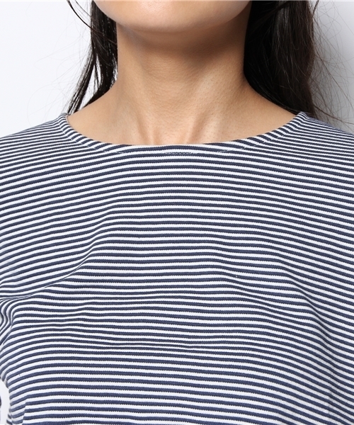 CIAOPANIC（チャオパニック）の「【Ciaopanic】半袖グログランWゴムPO（Tシャツ/カットソー・レディース・ホワイト/ネイビー・FREE）」の5枚目の写真