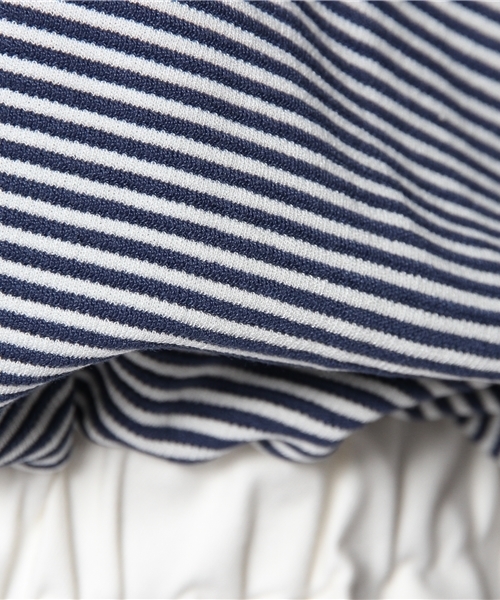 CIAOPANIC（チャオパニック）の「【Ciaopanic】半袖グログランWゴムPO（Tシャツ/カットソー・レディース・ホワイト/ネイビー・FREE）」の8枚目の写真