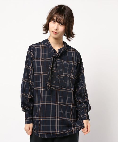 KOBE LETTUCE（コウベレタス）の「前後2Wayスタンドボウタイブラウス（シャツ/ブラウス・レディース・ブラック/ブラウン/オフホワイト/ライム/ブルー系その他・FREE）」の7枚目の写真