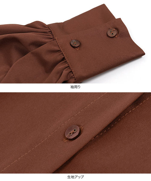 KOBE LETTUCE（コウベレタス）の「前後2Wayスタンドボウタイブラウス（シャツ/ブラウス・レディース・ブラック/ブラウン/オフホワイト/ライム/ブルー系その他・FREE）」の13枚目の写真