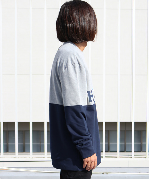TOMMY HILFIGER(トミーヒルフィガー)の「Tommy Hilfiger/トミーヒルフィガー Sweat 配色切り替えスウェット(スウェット・メンズ・ヘザーグレー/ダークネイビー・S/M/L/XL)」の3枚目の写真