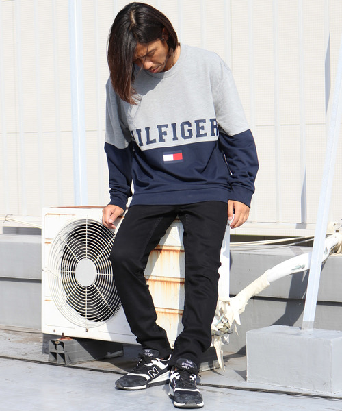 TOMMY HILFIGER(トミーヒルフィガー)の「Tommy Hilfiger/トミーヒルフィガー Sweat 配色切り替えスウェット(スウェット・メンズ・ヘザーグレー/ダークネイビー・S/M/L/XL)」の14枚目の写真