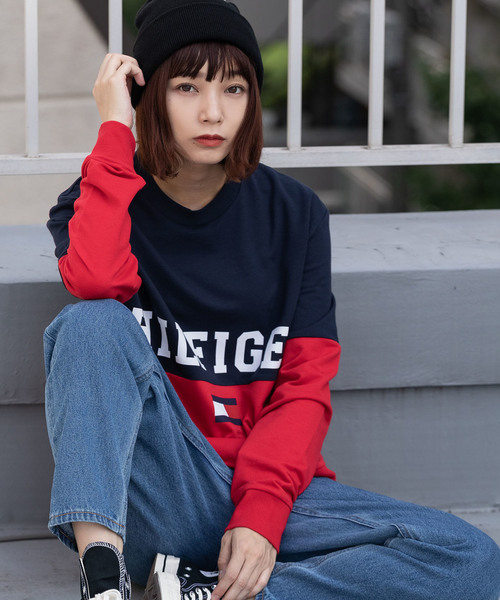 TOMMY HILFIGER(トミーヒルフィガー)の「Tommy Hilfiger/トミーヒルフィガー Sweat 配色切り替えスウェット(スウェット・メンズ・ヘザーグレー/ダークネイビー・S/M/L/XL)」の16枚目の写真