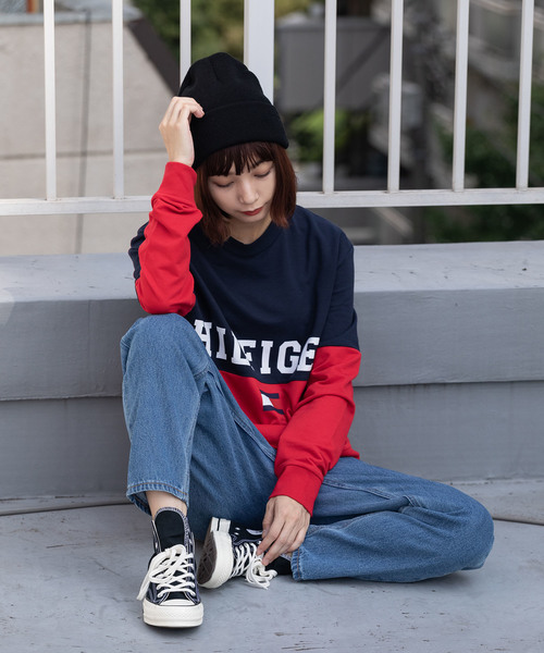 TOMMY HILFIGER(トミーヒルフィガー)の「Tommy Hilfiger/トミーヒルフィガー Sweat 配色切り替えスウェット(スウェット・メンズ・ヘザーグレー/ダークネイビー・S/M/L/XL)」の17枚目の写真