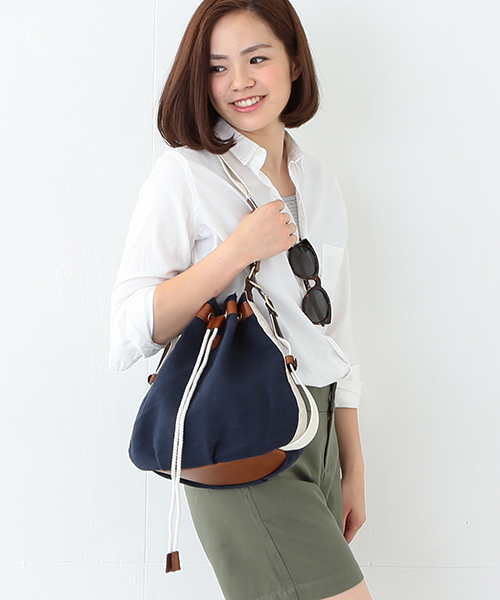 Demi-Luxe BEAMS（デミルクス ビームス）の「SAN HIDEAKI MIHARA / ドロスト 2WAY ワンショルダー バッグ（ショルダーバッグ・レディース・グレー/ネイビー・ONE SIZE）」の2枚目の写真