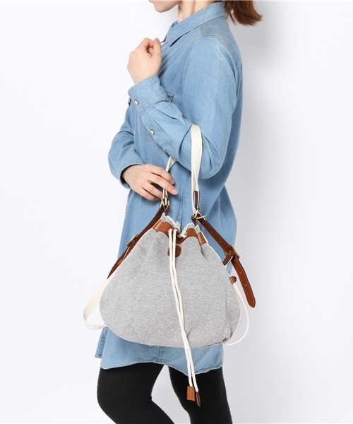 Demi-Luxe BEAMS（デミルクス ビームス）の「SAN HIDEAKI MIHARA / ドロスト 2WAY ワンショルダー バッグ（ショルダーバッグ・レディース・グレー/ネイビー・ONE SIZE）」の4枚目の写真